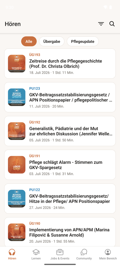 Alle Podcast-Folgen in der Übergabe-App