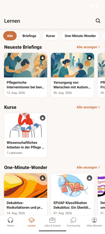 Briefings, Kurse und One-Minute-Wonder