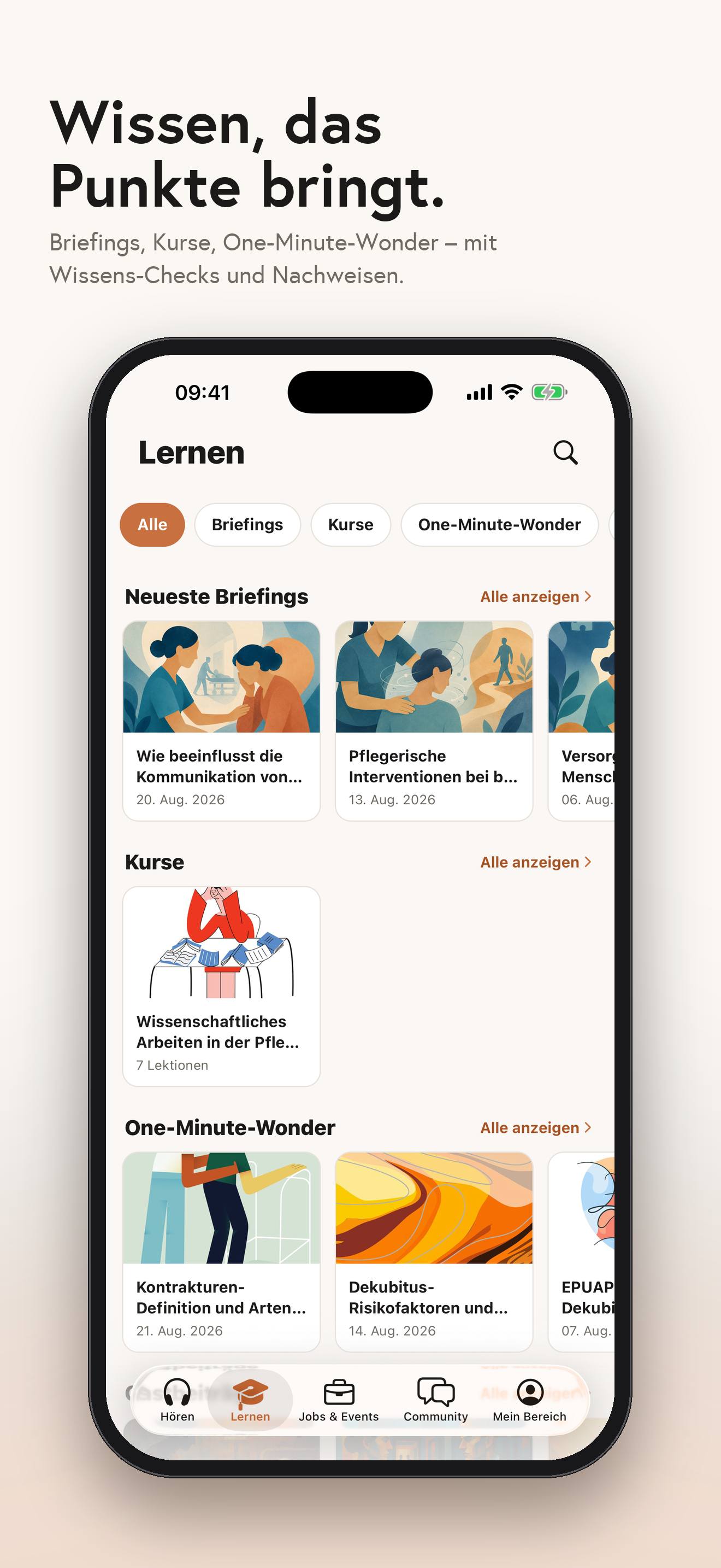 Briefings, Kurse und One-Minute-Wonder
